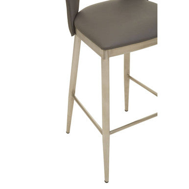 Gilden Grey Leather Bar Chair