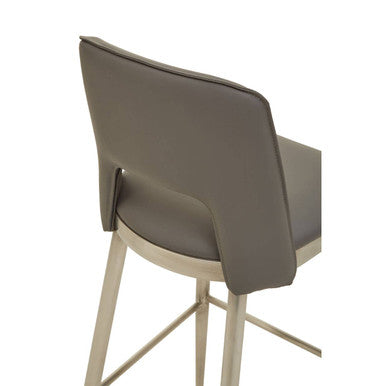 Gilden Grey Leather Bar Chair