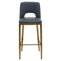 Gilden Blue Leather Bar Chair