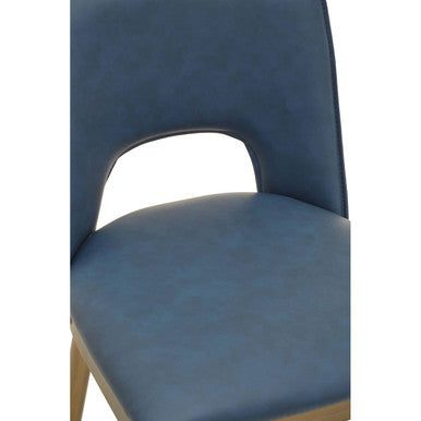 Gilden Blue Leather Bar Chair
