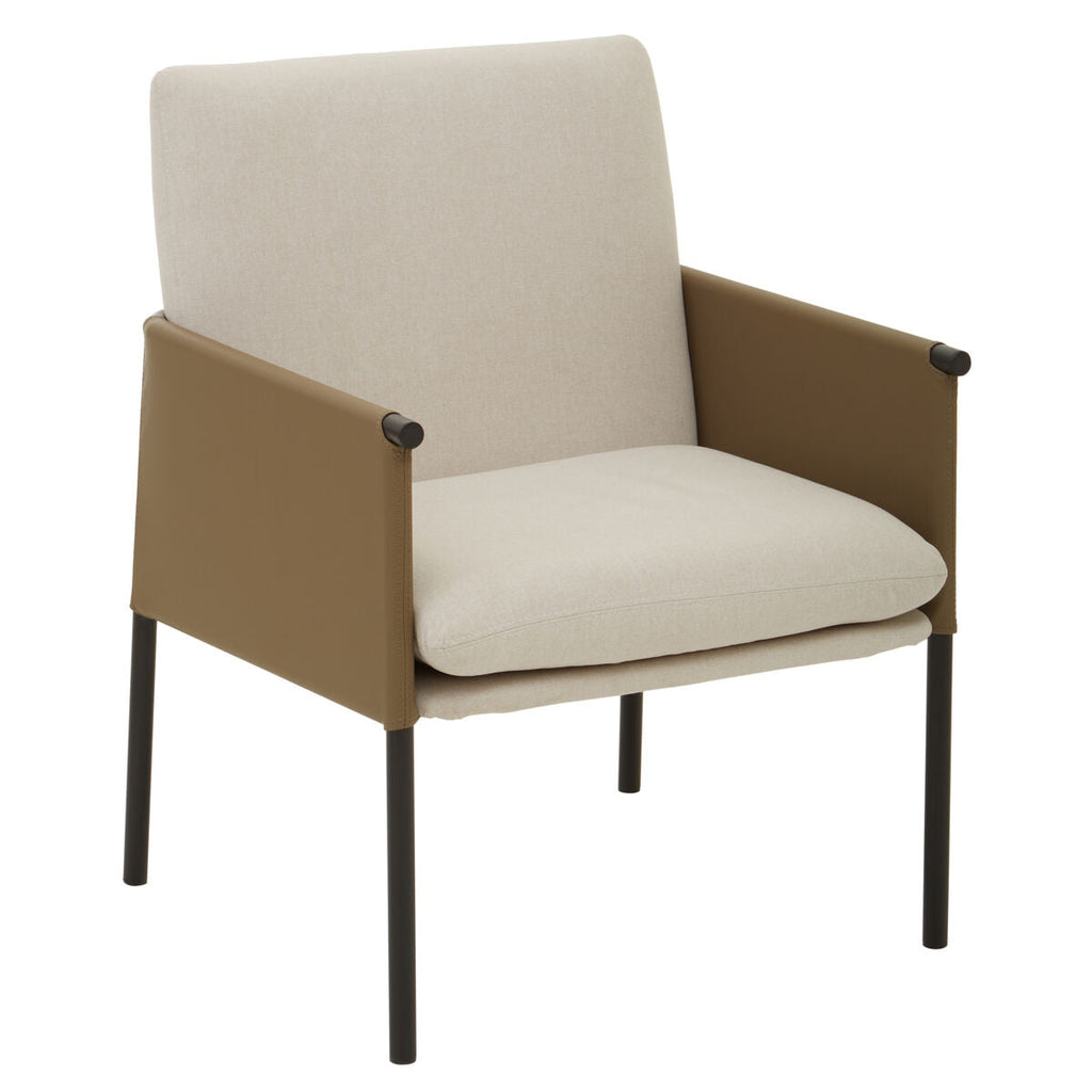 Gildenwhite Fabric & Brown Leather Dining Chair