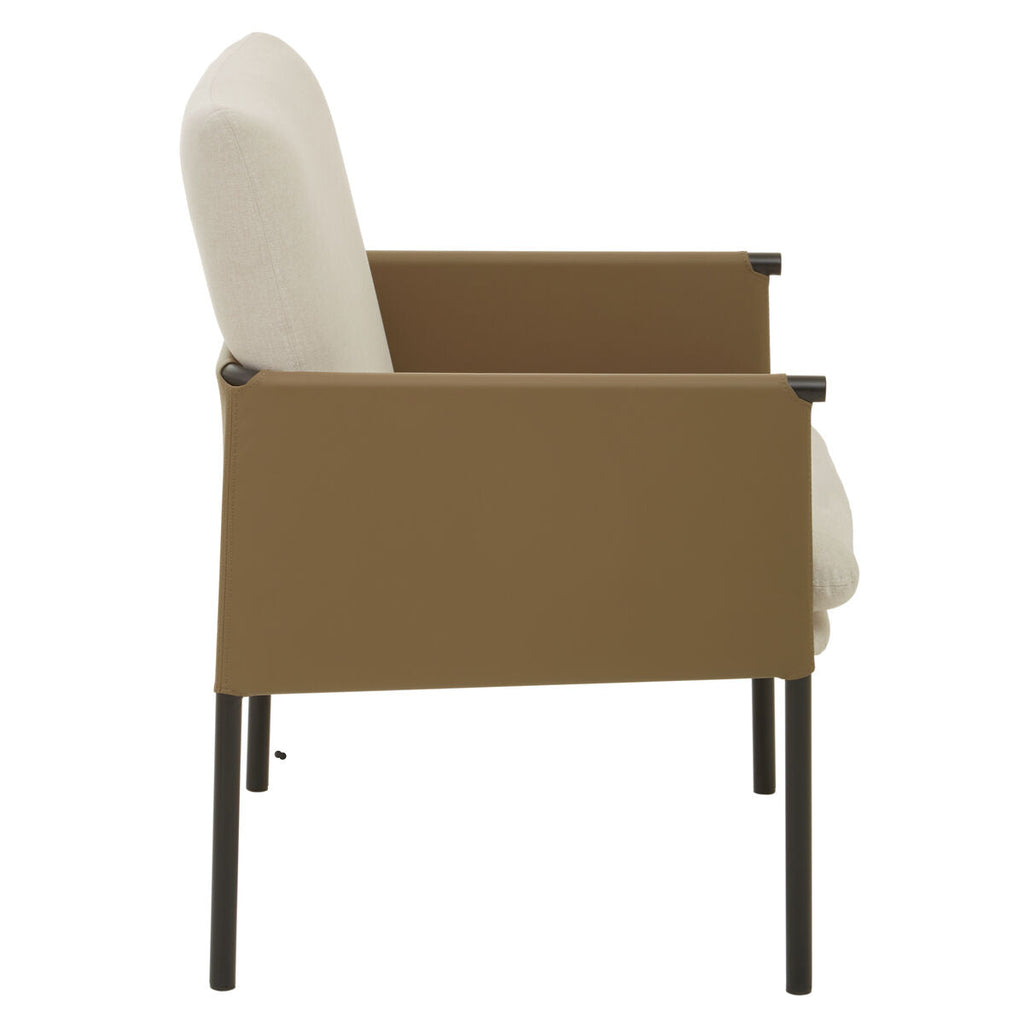 Gildenwhite Fabric & Brown Leather Dining Chair