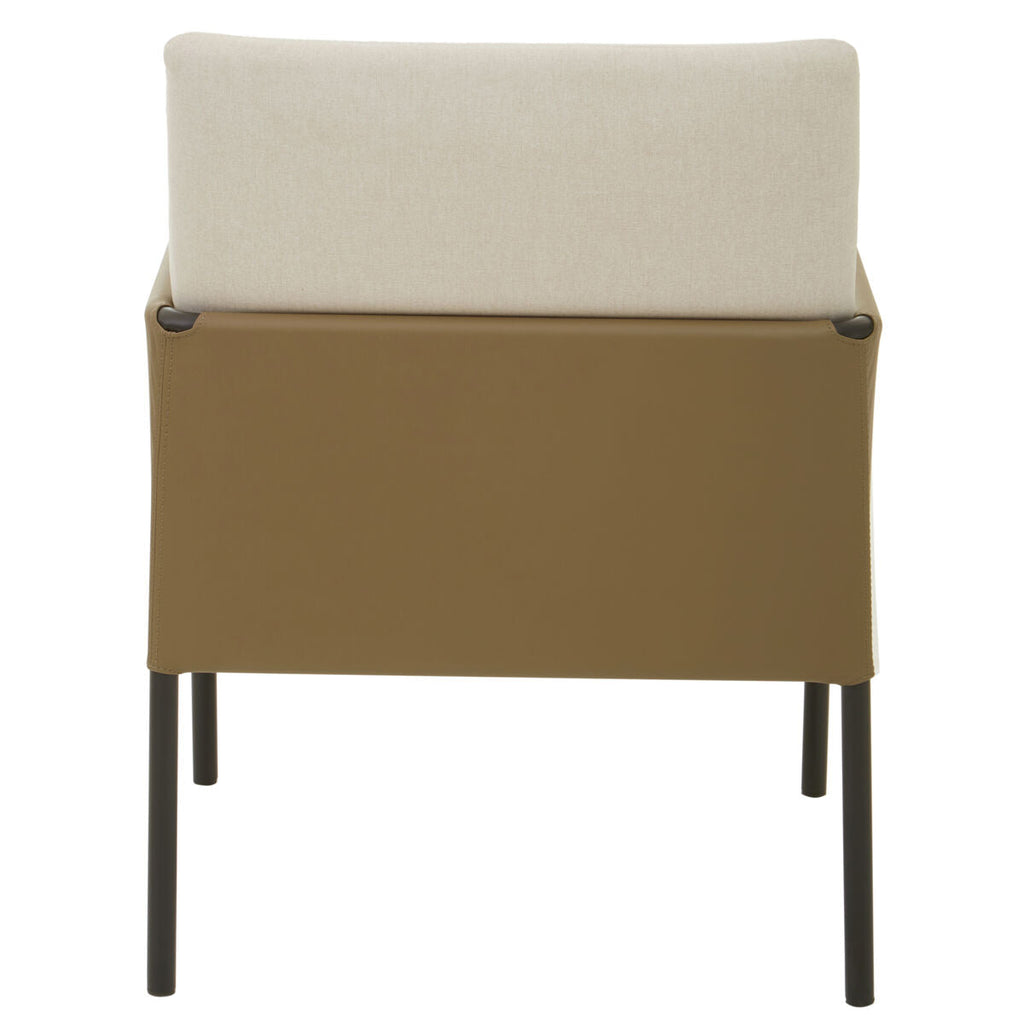 Gildenwhite Fabric & Brown Leather Dining Chair