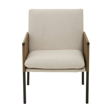 Gildenwhite Fabric & Brown Leather Dining Chair