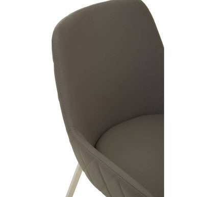 Gilden Grey Leather Dining Chair