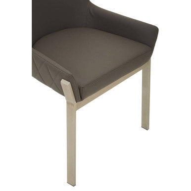 Gilden Grey Leather Dining Chair