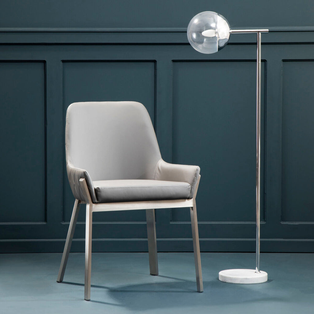 Gilden Grey Leather Dining Chair