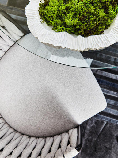 Gilden Grey Dining Chair With Woven Back