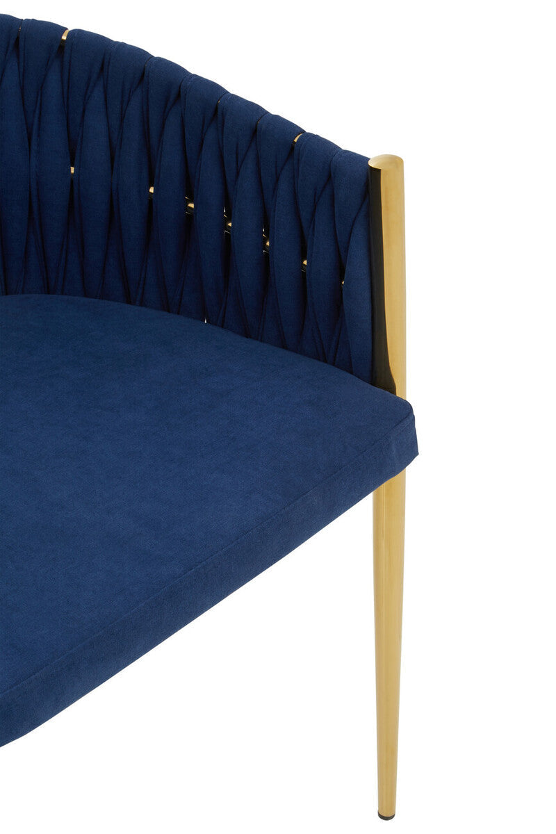 Gilden Blue Dining Chair With Woven Back