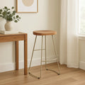 Nandri Acacia Wood & Antique Silver Bar Stool