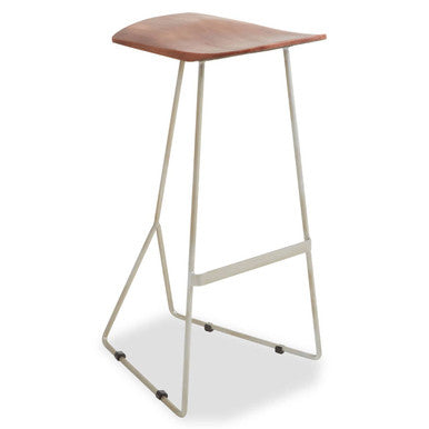 Nandri Acacia Wood With Antique Silver Frame Bar Stool