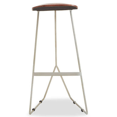 Nandri Acacia Wood With Antique Silver Frame Bar Stool