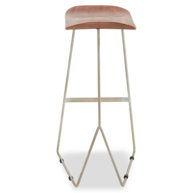 Nandri Acacia Wood With Antique Silver Frame Bar Stool