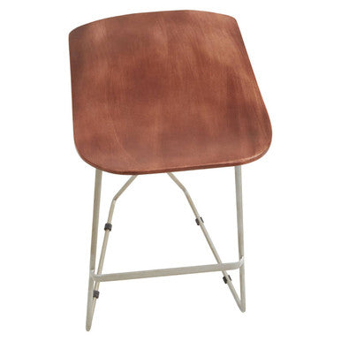 Nandri Acacia Wood With Antique Silver Frame Bar Stool
