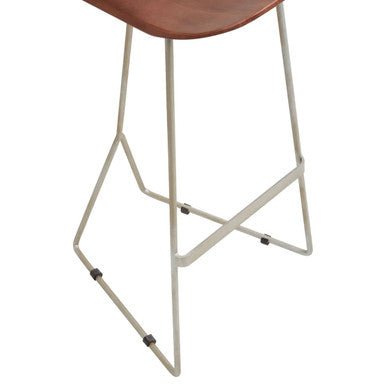 Nandri Acacia Wood With Antique Silver Frame Bar Stool