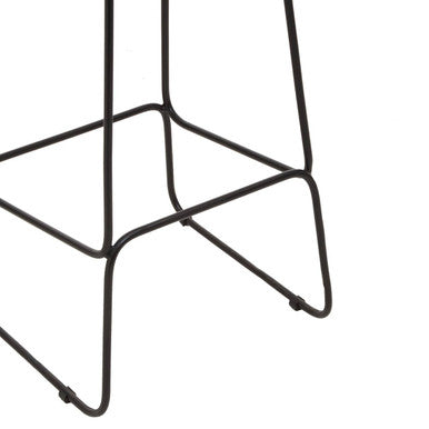 Nandri Acacia Wood & Black Frame Bar Stool