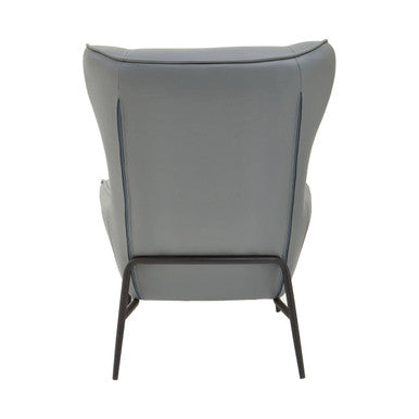 Kaiko Grey Leather Armchair & Footstool