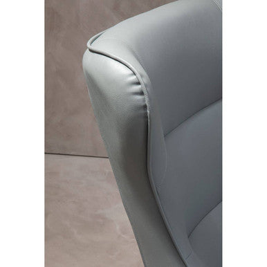 Kaiko Grey Leather Armchair & Footstool