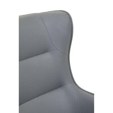 Kaiko Grey Leather Armchair & Footstool