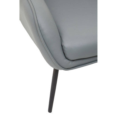 Kaiko Grey Leather Armchair & Footstool