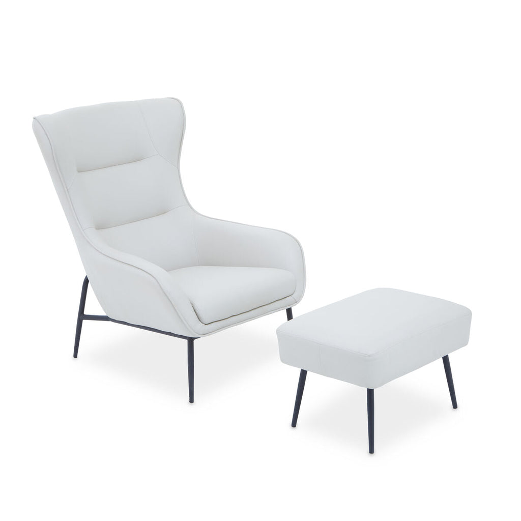 Kaiko Stone Leather Armchair & Footstool