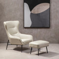 Kaiko Stone Leather Armchair & Footstool