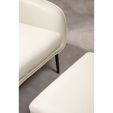 Kaiko Stone Leather Armchair & Footstool