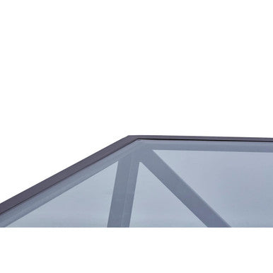 Black Hexagon Metal Frame Coffee Table With Glass Top, Cibo