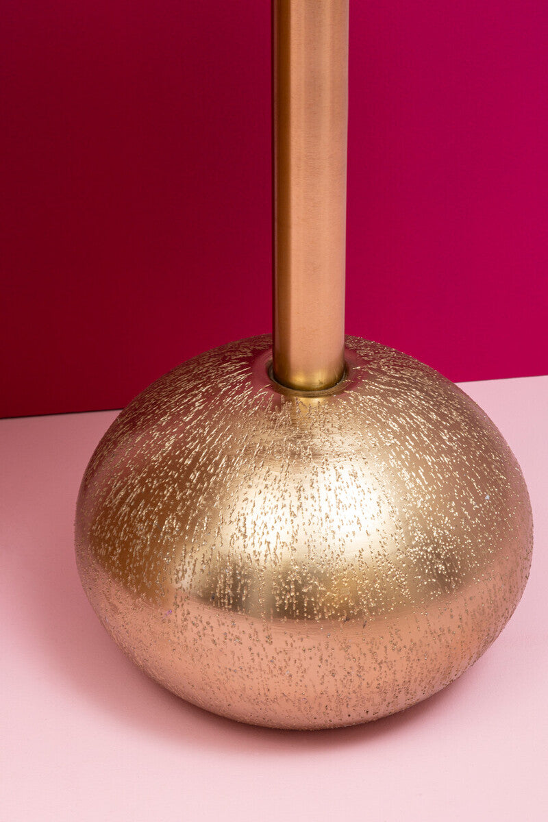 Geometric Mosaic Top Gold Side Table With Slim Column & Round Base, Inventivo