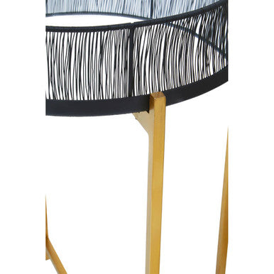 Set Of 2 Black Wire & Gold Metal Frame Nesting Tables, Enzo