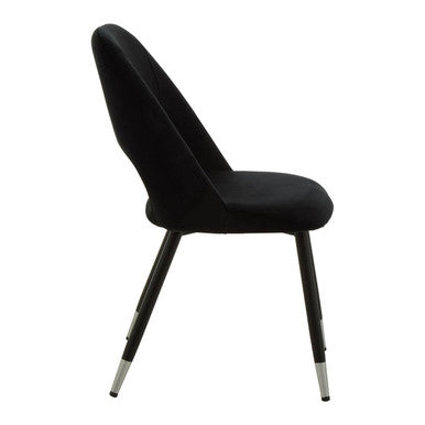 Warren Velvet Black Contemporary Dining Chair