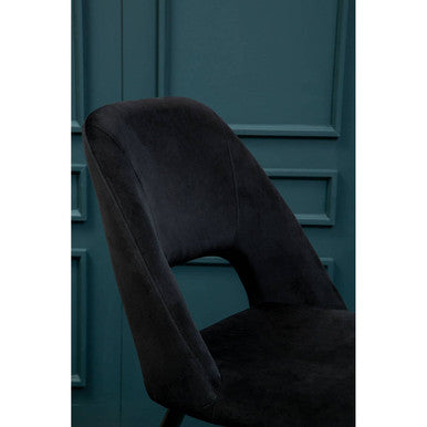 Warren Velvet Black Contemporary Dining Chair