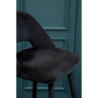 Warren Velvet Black Contemporary Dining Chair