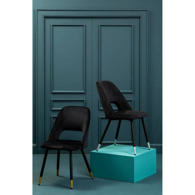Warren Velvet Black Contemporary Dining Chair