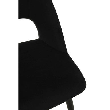 Warren Velvet Black Contemporary Dining Chair