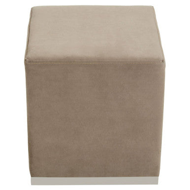 Hagen Mink & Silver Square Stool