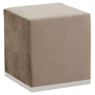 Hagen Mink & Silver Square Stool