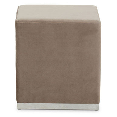 Hagen Mink & Silver Square Stool