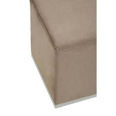 Hagen Mink & Silver Square Stool