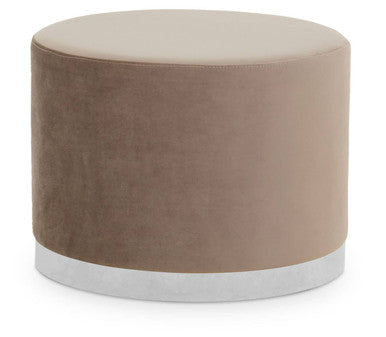 Hagen Mink & Silver Round Stool