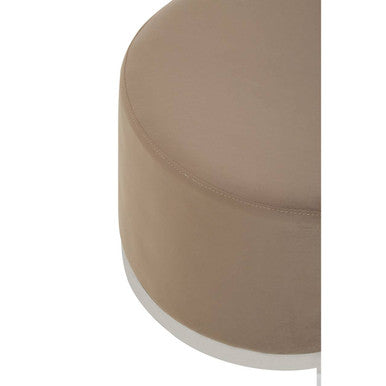 Hagen Mink & Silver Round Stool
