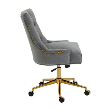 Anita Grey Velvet & Gold Base Home Office Chair