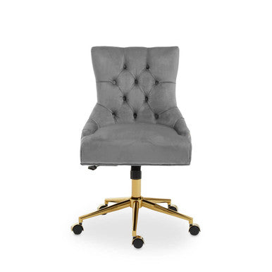 Anita Grey Velvet & Gold Base Home Office Chair