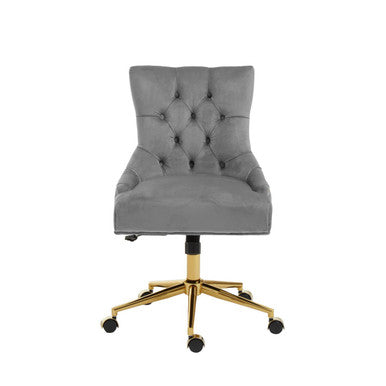Anita Grey Velvet & Gold Base Home Office Chair