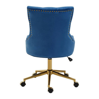 Anita Blue Velvet & Gold Base Home Office Chair