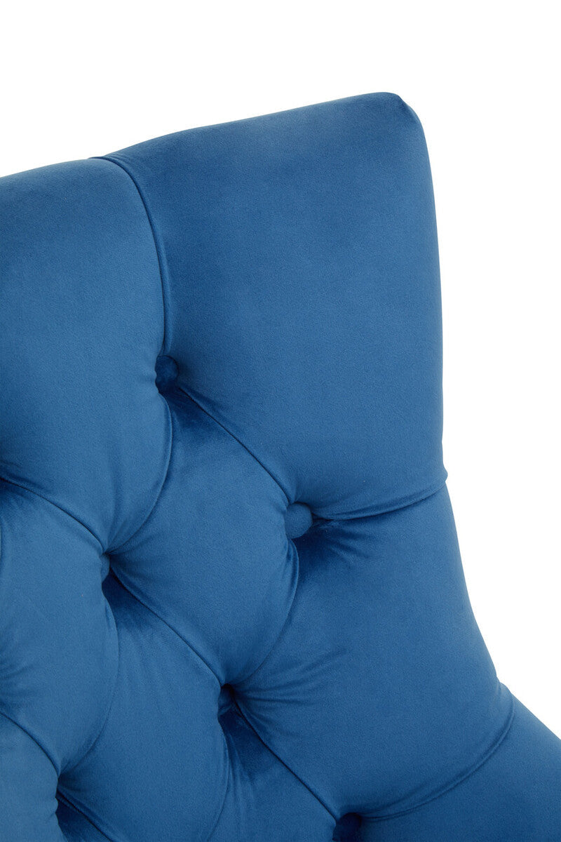 Anita Blue Velvet & Gold Base Home Office Chair