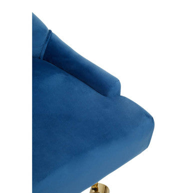 Anita Blue Velvet & Gold Base Home Office Chair