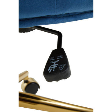 Anita Blue Velvet & Gold Base Home Office Chair
