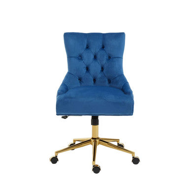 Anita Blue Velvet & Gold Base Home Office Chair