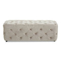 Alea Mink Velvet Button Tufted Bench